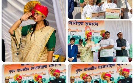 प्रजासत्ताक दिनानिमित्त क्रीडा संकुल, कन्नड येथे ध्वजारोहण समारंभ उत्साहात पार पडला