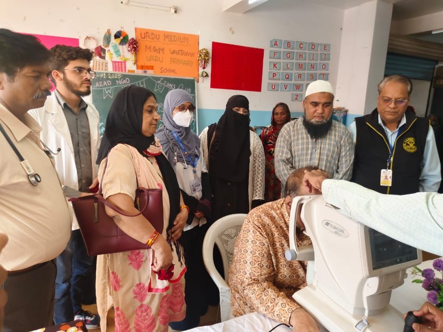 आझाद एनजीओ तर्फे राष्ट्रीय बालिका दिना निमित्त आरोग्य  व नेत्र तपासणी शिबिर संपन्न 