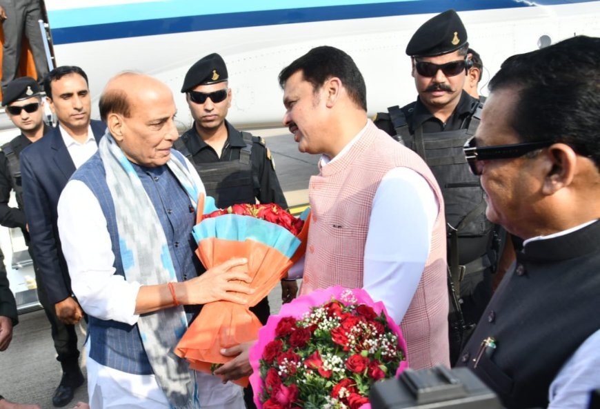 Arrival and welcome of Union Defence Minister Rajnath Singh