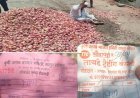 लासूर स्टेशन कांदा मार्केट में किसानों का हंगामा, कम भाव मिलने पर गेट पर फेंका प्याज