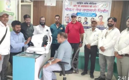 व्हॉईस ऑफ मीडिया एवं डॉ. अग्रवाल आई हॉस्पिटल की ओर से 100 से अधिक नागरिकों की नि शुल्क नेत्र जांच,