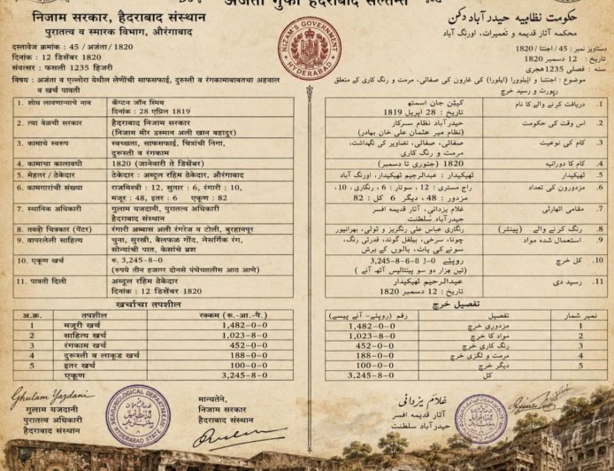 अजंता गुफाओं के संरक्षण में निजाम सरकार की भूमिका पर नया विवाद, AI द्वारा बना ग्राफिक हुआ वायरल