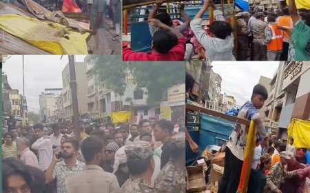 बुड्डी लाइन में अतिक्रमण पर चला बुलडोजर, महापालिका ने हटाए हाथगाड़े और शेड