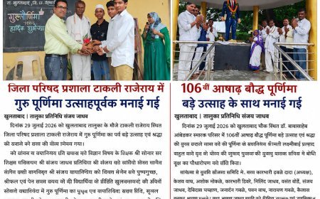 जिला परिषद प्रशाला टाकली राजेराय में गुरु पूर्णिमा उत्साहपूर्वक मनाई गई