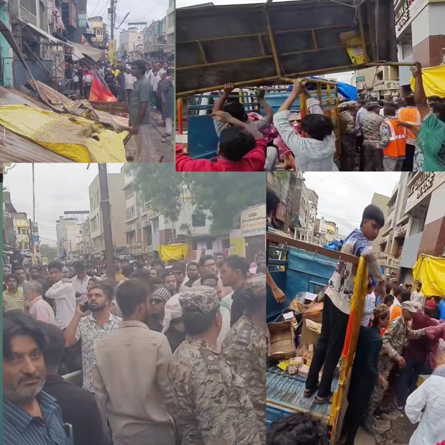 Bulldozer runs on encroachment in Buddi Line, Municipal Corporation removes handcarts and sheds