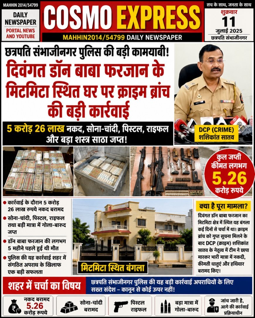 Big success of Chhatrapati Sambhajinagar Police: Big action of Crime Branch on the bungalow of late Don Baba Farzan in Mitmita.