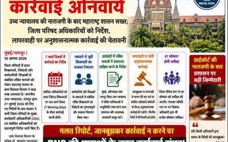 शिकायतों पर 7 कार्य दिवसों में कार्रवाई अनिवार्य हाईकोर्ट की नाराजगी के बाद महाराष्ट्र शासन सख्त; जिला परिषद अधिकारियों को निर्देश, लापरवाही पर विभागीय कार्रवाई के साथ BNS के तहत आपराधिक कार्रवाई की संभावना